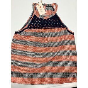 6--- THML Embroidery Blouse Halter Top Size Large NWT